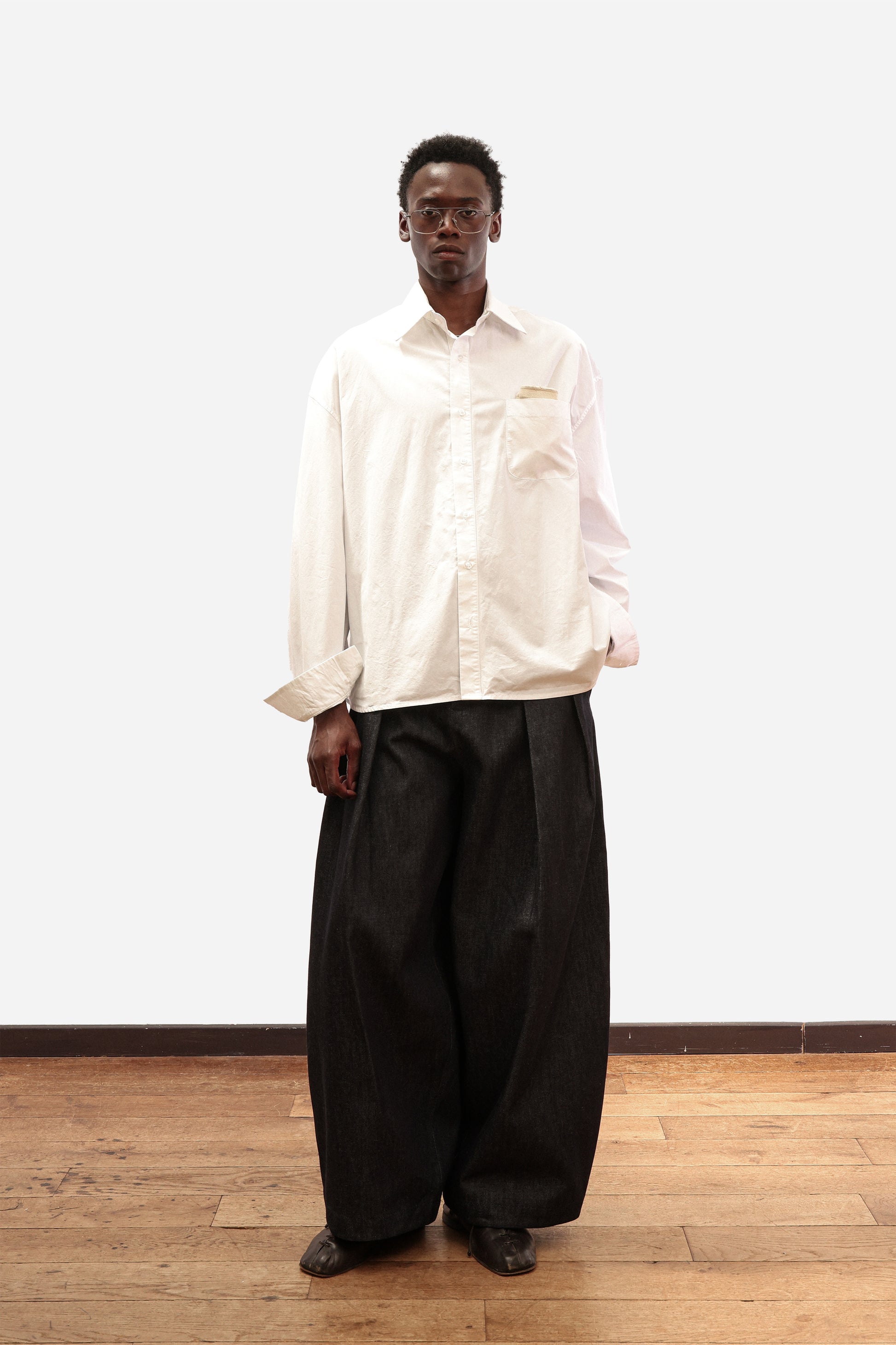 REMOVABLE COLLAR SHIRT | White poplin