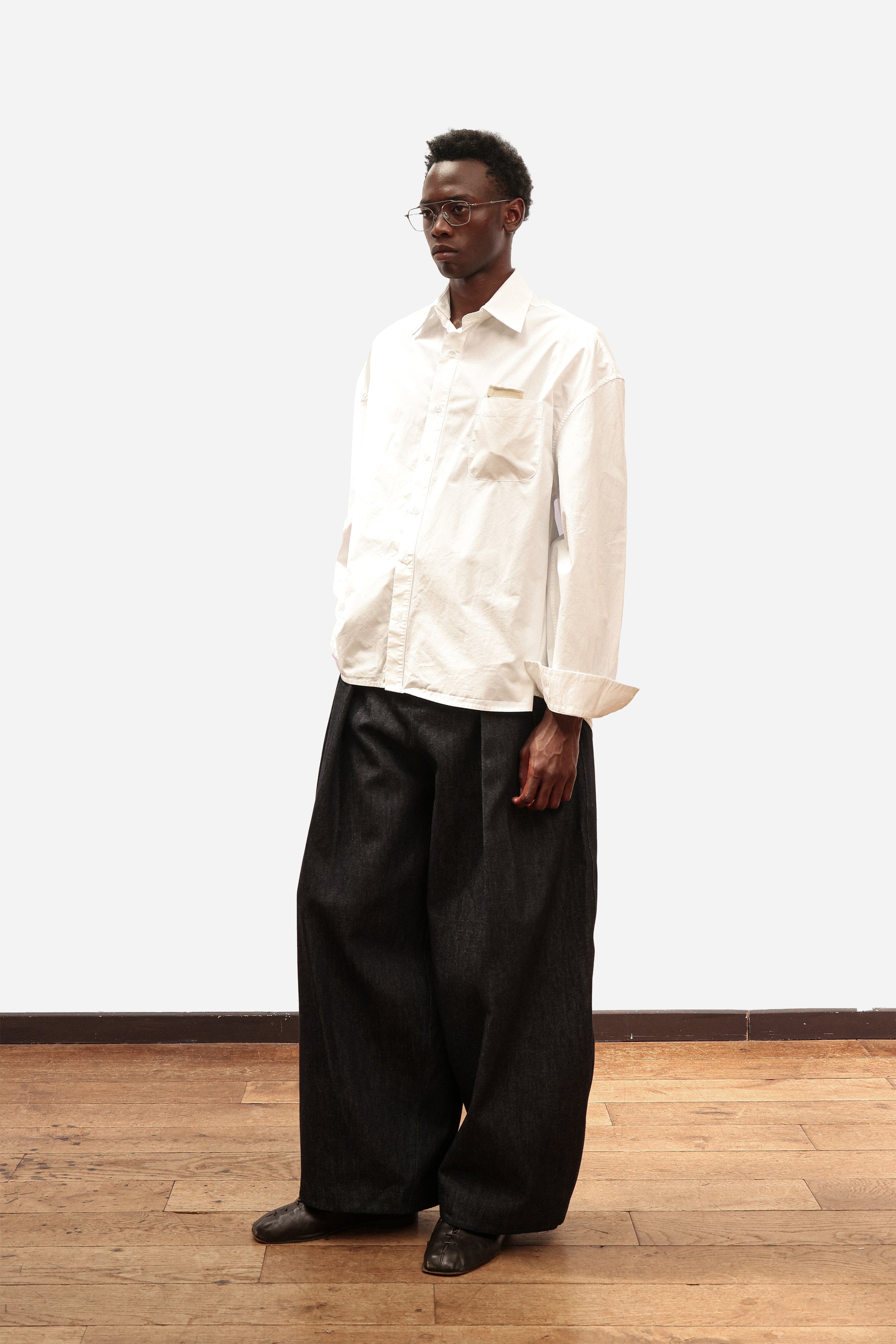 REMOVABLE COLLAR SHIRT | White poplin