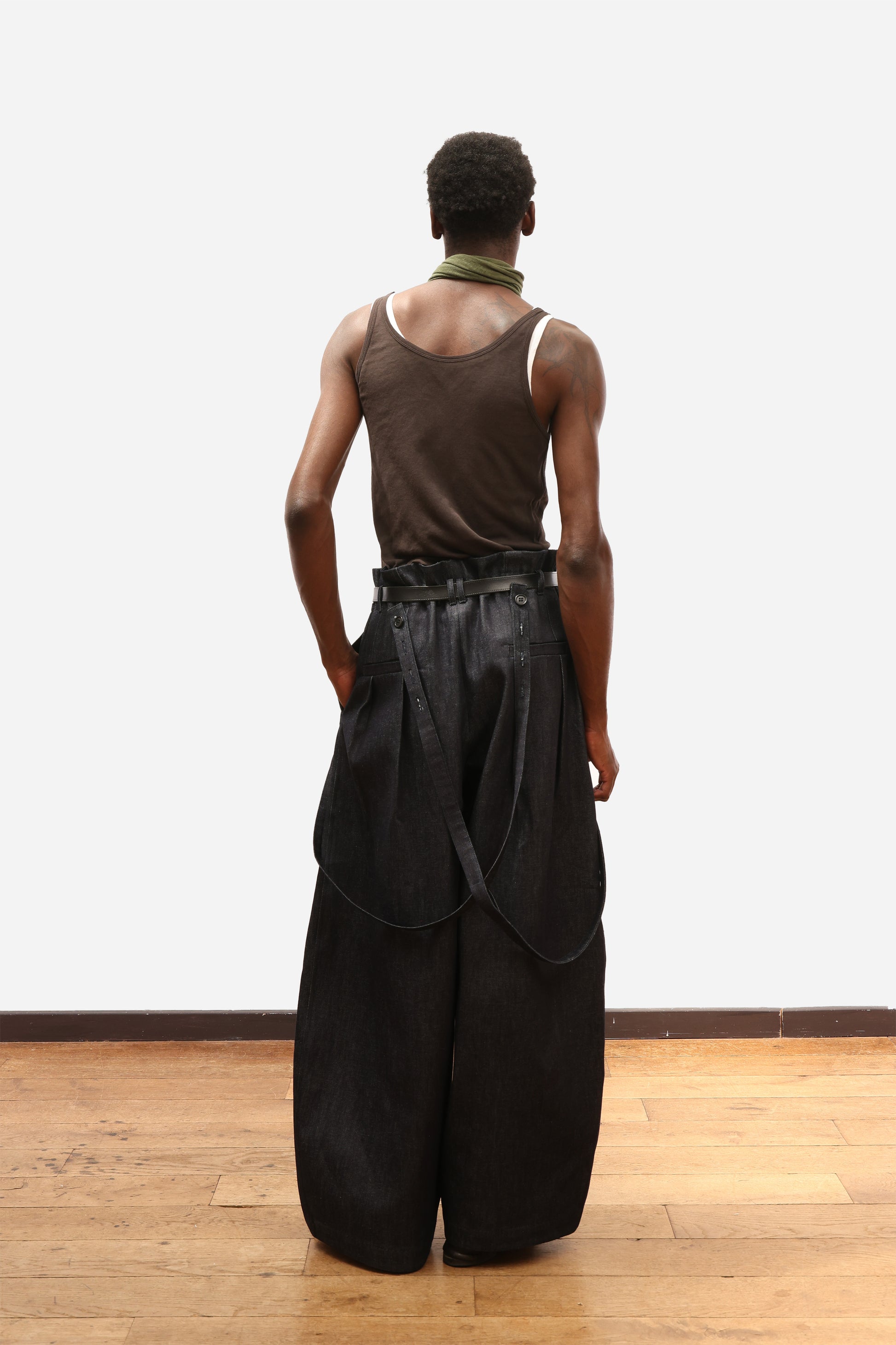 SUSPENDER PANTS | Blue denim