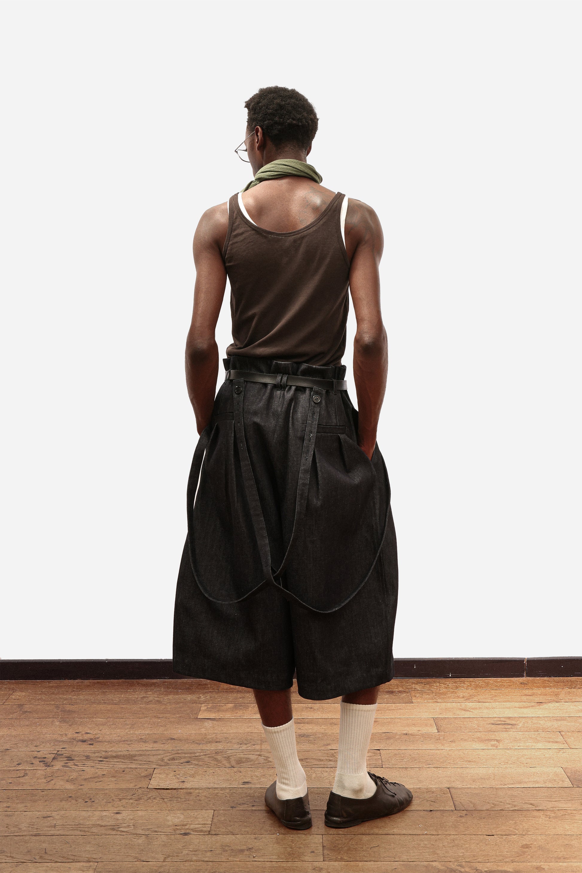 SUSPENDER SHORTS | Denim brut