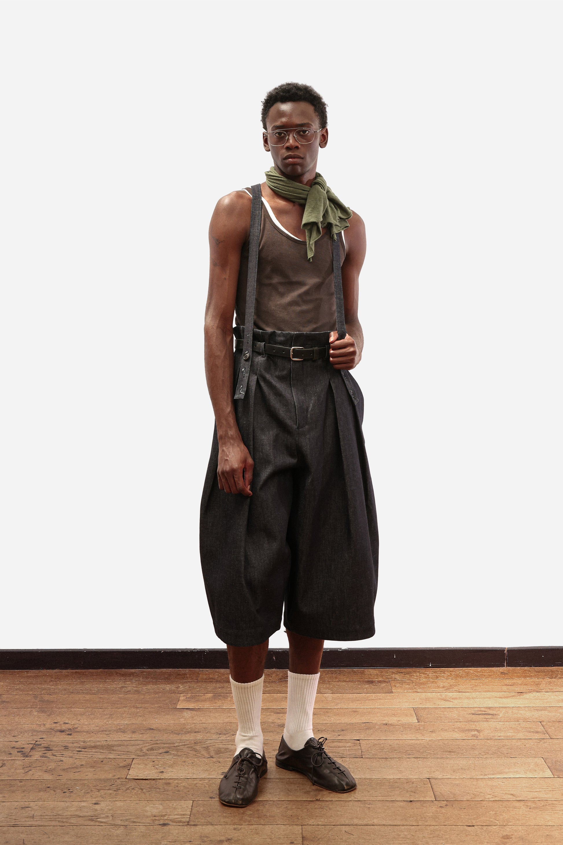 SUSPENDER SHORTS | Denim brut